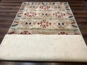 Geometric Design Area Rug 5x8, Beige and Rust Red - Jewel RugsShopify CollectiveHUNTEDFOX - Geometric Design Area Rug 5x8, Beige and Rust Red