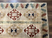 Geometric Design Area Rug 5x8, Beige and Rust Red - Jewel RugsShopify CollectiveHUNTEDFOX - Geometric Design Area Rug 5x8, Beige and Rust Red