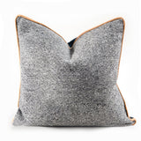 Salt & Pepper Wool & Leather Accent Pillow