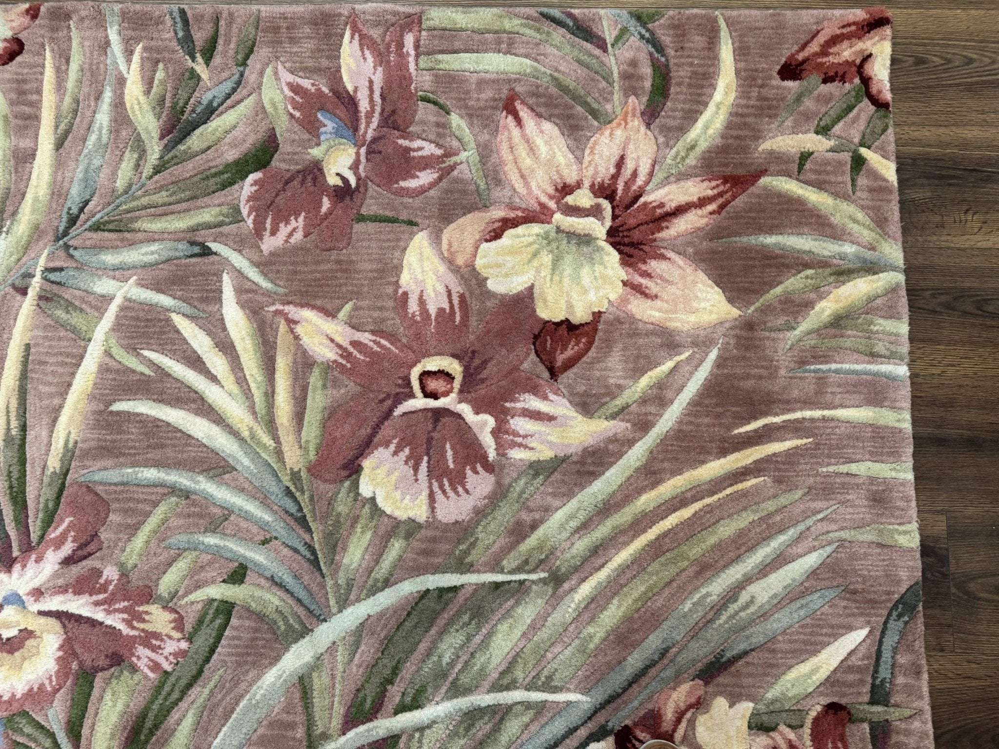 Hand Tufted Floral Rug 5x8, Light Rose Wool Carpet - Jewel RugsShopify CollectiveHUNTEDFOX - Hand Tufted Floral Rug 5x8, Light Rose Wool Carpet