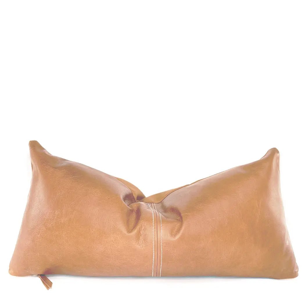 Handcrafted Genuine Leather Accent Pillow | Leather Lumbar Throw Pillow - LEATHERLeather PillowpillowHUNTEDFOX - Classic Leather Throw Pillows - HUNTEDFOX