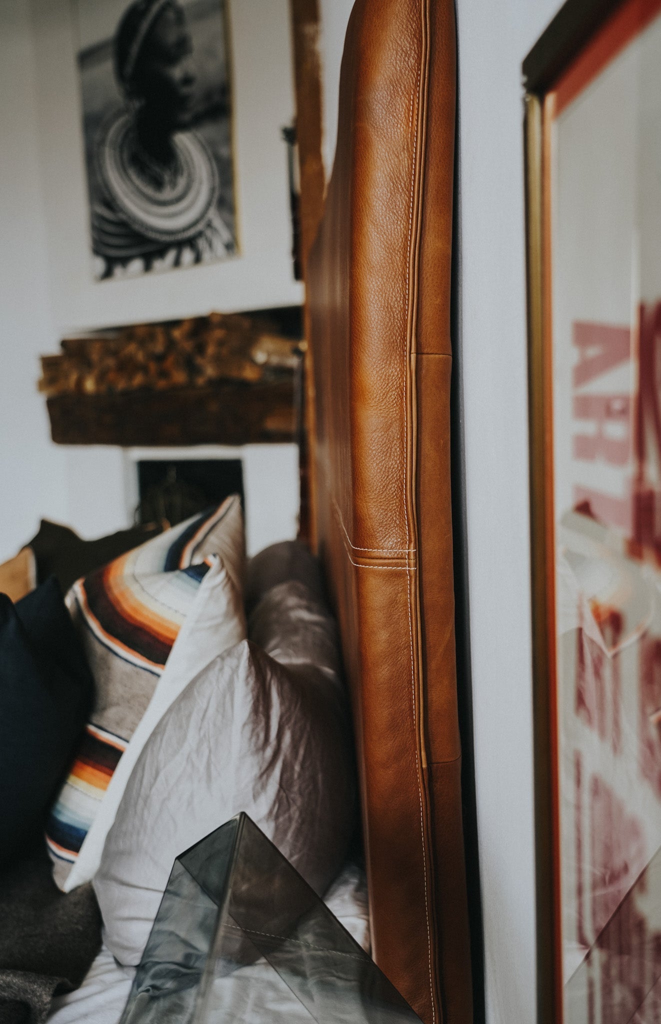 H|F Signature Classic Brown Leather Hanging Headboard | King - BrownclassicfurnitureHUNTEDFOX - H|F Signature Classic Brown Leather Hanging Headboard | King