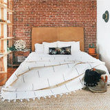 Classic Light Brown Tan Leather Headboard King & Cal King