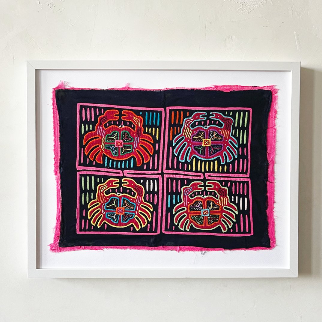 Hot Pink Crab Woven Wall Art | Vibrant Tapestry - artBlackcrabHUNTEDFOX - Hot Pink Crab Woven Wall Art | Vibrant Tapestry