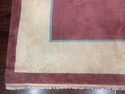 Indo Chinese Art Deco Rug 9x12, Pink and Ivory, Open Filed, Floral, Wool - Jewel RugsShopify CollectiveHUNTEDFOX - Indo Chinese Art Deco Rug 9x12, Pink and Ivory, Open Filed, Floral, Wool