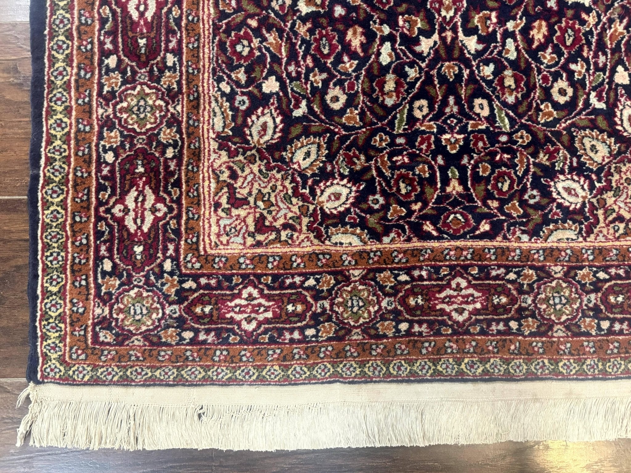 Indo Kashmiri Rug 3x5, Navy Blue, Very Fine 400 KPSI, Pair B - Jewel RugsShopify CollectiveHUNTEDFOX - Indo Kashmiri Rug 3x5, Navy Blue, Very Fine 400 KPSI, Pair B