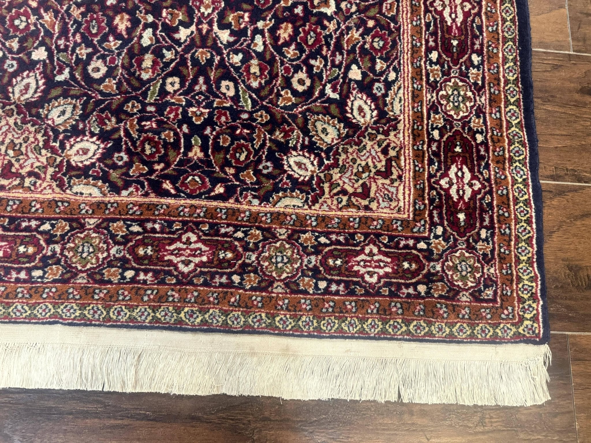 Indo Kashmiri Rug 3x5, Navy Blue, Very Fine 400 KPSI, Pair B - Jewel RugsShopify CollectiveHUNTEDFOX - Indo Kashmiri Rug 3x5, Navy Blue, Very Fine 400 KPSI, Pair B