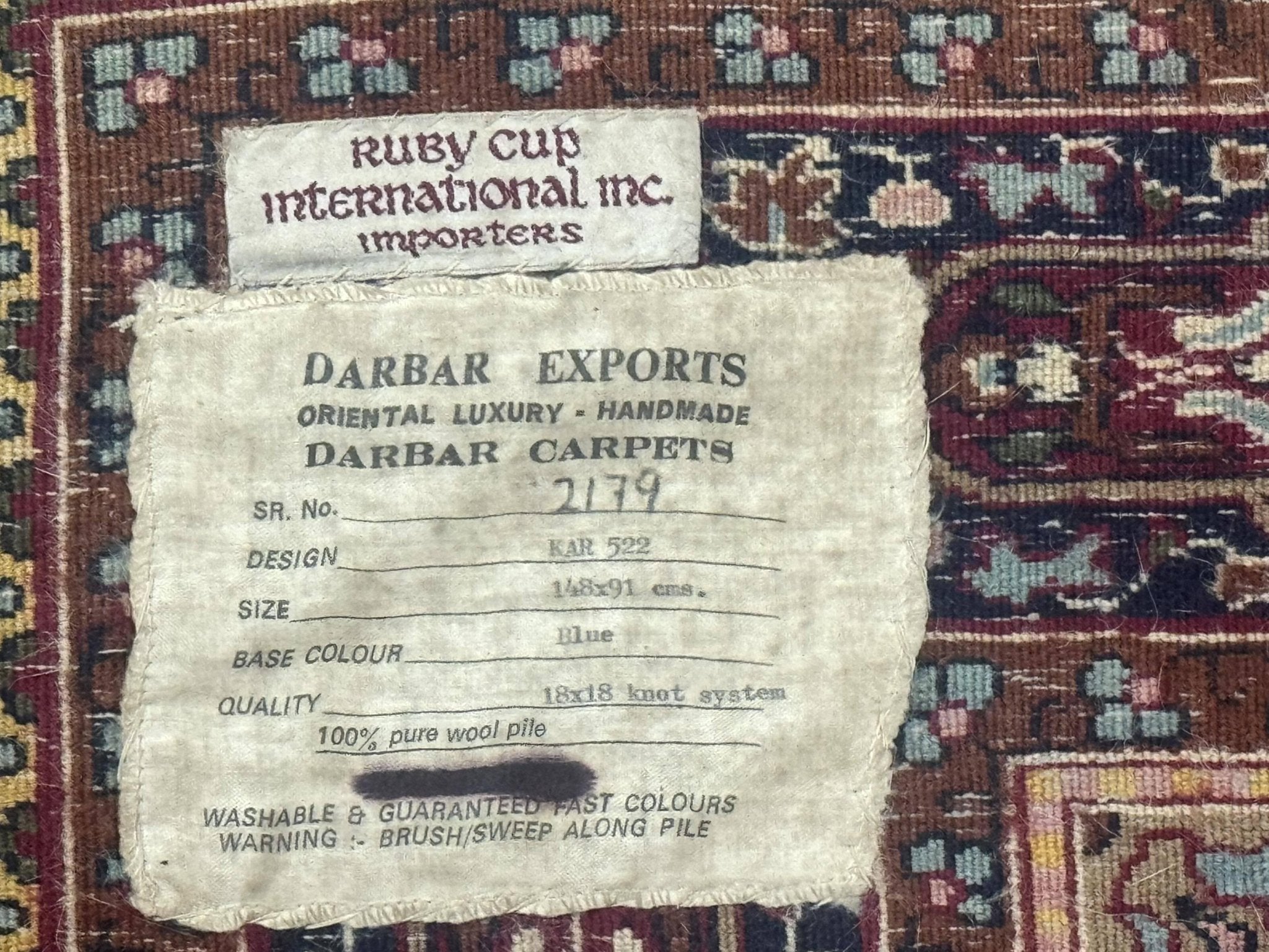 Indo Kashmiri Rug 3x5, Navy Blue, Very Fine 400 KPSI, Pair B - Jewel RugsShopify CollectiveHUNTEDFOX - Indo Kashmiri Rug 3x5, Navy Blue, Very Fine 400 KPSI, Pair B