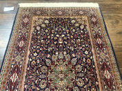 Indo Kashmiri Rug 3x5, Navy Blue, Very Fine 400 KPSI, Pair B - Jewel RugsShopify CollectiveHUNTEDFOX - Indo Kashmiri Rug 3x5, Navy Blue, Very Fine 400 KPSI, Pair B