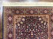 Indo Kashmiri Rug 3x5, Navy Blue, Very Fine 400 KPSI, Pair B - Jewel RugsShopify CollectiveHUNTEDFOX - Indo Kashmiri Rug 3x5, Navy Blue, Very Fine 400 KPSI, Pair B