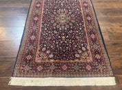 Indo Kashmiri Rug 3x5, Navy Blue, Very Fine 400 KPSI, Pair B - Jewel RugsShopify CollectiveHUNTEDFOX - Indo Kashmiri Rug 3x5, Navy Blue, Very Fine 400 KPSI, Pair B