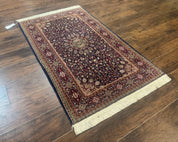 Indo Kashmiri Rug 3x5, Navy Blue, Very Fine 400 KPSI, Pair B - Jewel RugsShopify CollectiveHUNTEDFOX - Indo Kashmiri Rug 3x5, Navy Blue, Very Fine 400 KPSI, Pair B