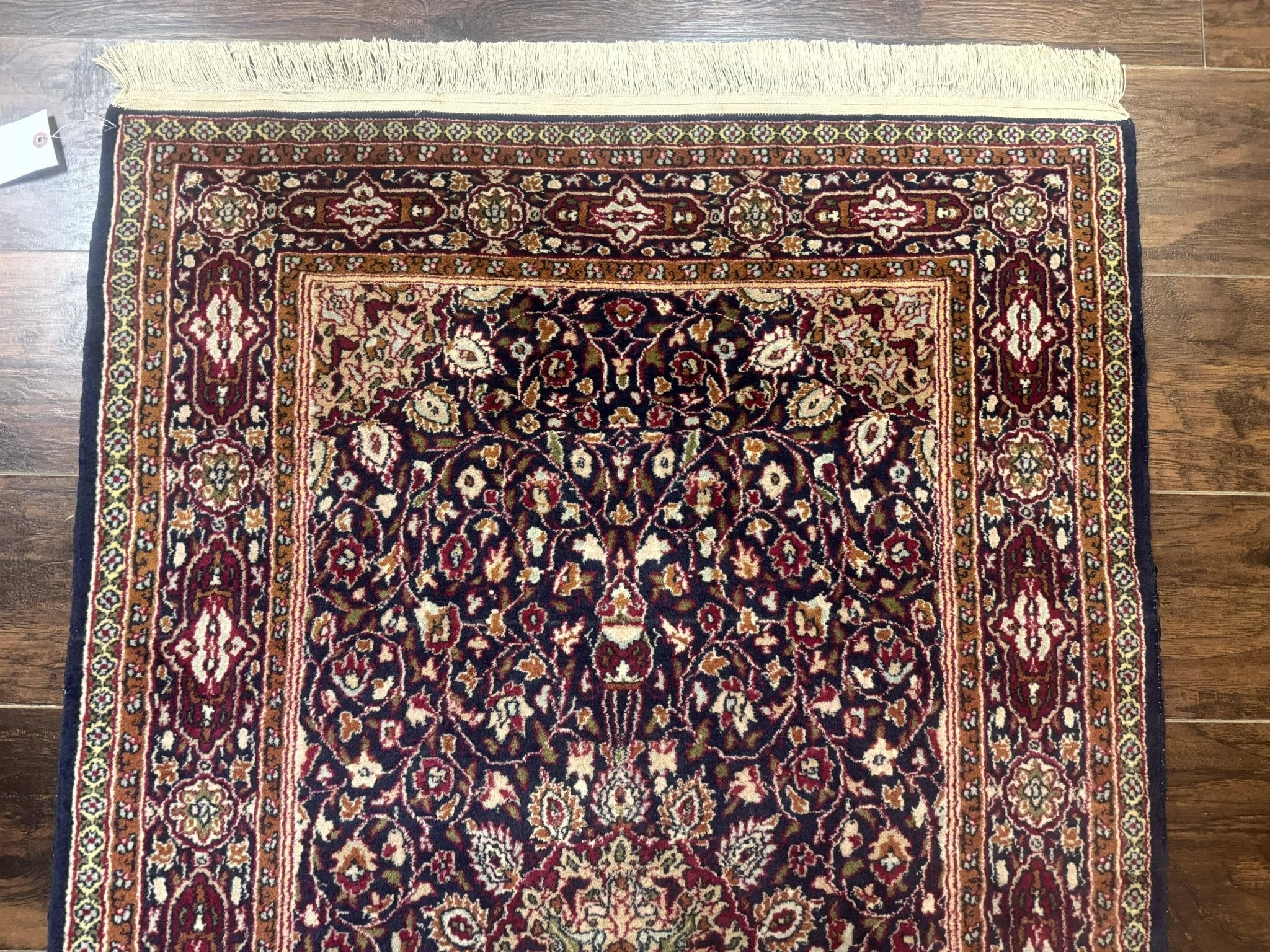 Indo Kashmiri Rug 3x5, Navy Blue, Very Fine 400 KPSI, Pair B - Jewel RugsShopify CollectiveHUNTEDFOX - Indo Kashmiri Rug 3x5, Navy Blue, Very Fine 400 KPSI, Pair B