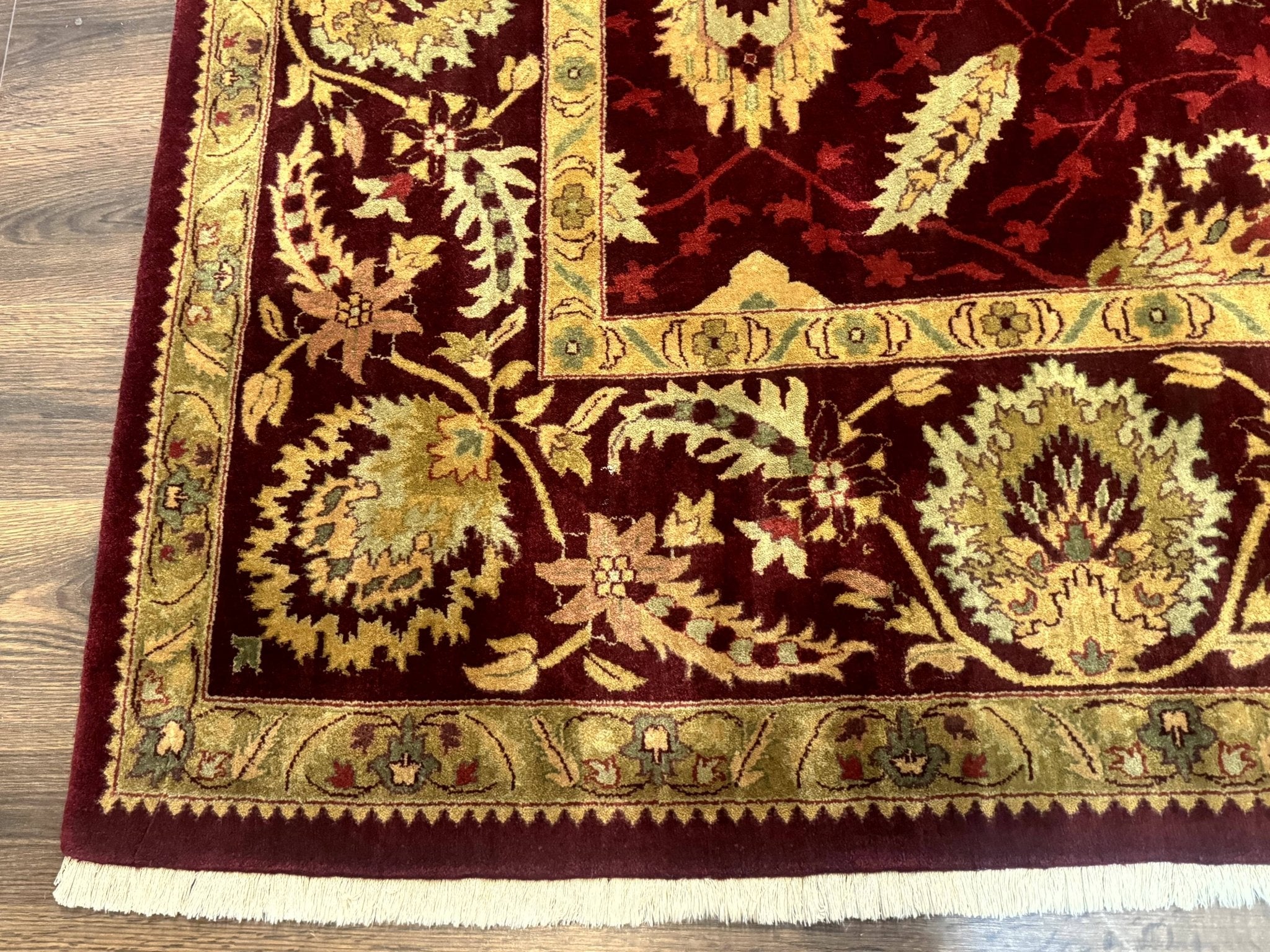 Indo Mahal Rug 9x12, Allover Pattern, Dark Red, Traditional Wool Area Rug - Jewel RugsShopify CollectiveHUNTEDFOX - Indo Mahal Rug 9x12, Allover Pattern, Dark Red, Traditional Wool Area Rug