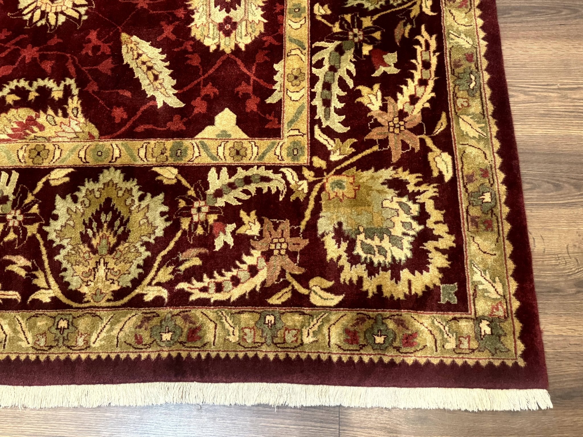 Indo Mahal Rug 9x12, Allover Pattern, Dark Red, Traditional Wool Area Rug - Jewel RugsShopify CollectiveHUNTEDFOX - Indo Mahal Rug 9x12, Allover Pattern, Dark Red, Traditional Wool Area Rug