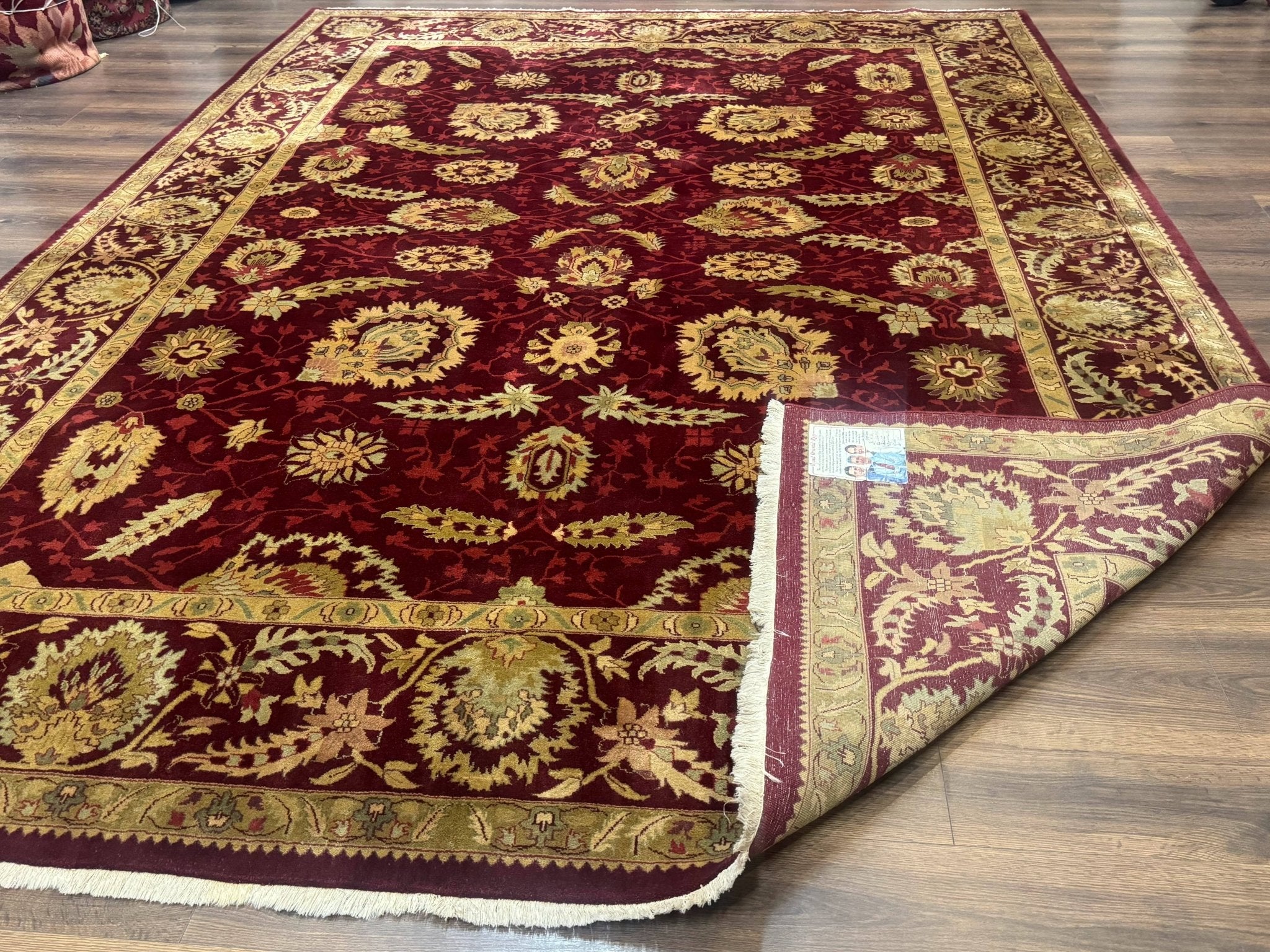 Indo Mahal Rug 9x12, Allover Pattern, Dark Red, Traditional Wool Area Rug - Jewel RugsShopify CollectiveHUNTEDFOX - Indo Mahal Rug 9x12, Allover Pattern, Dark Red, Traditional Wool Area Rug