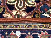 Indo Persian Heriz Rug 4x6, Rust Red Navy Blue and Cream - Jewel RugsShopify CollectiveHUNTEDFOX - Indo Persian Heriz Rug 4x6, Rust Red Navy Blue and Cream