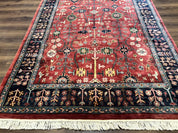 Indo Persian Heriz Serapi Rug 6x8, Rust Red and Navy Blue, Allover Pattern - Jewel RugsShopify CollectiveHUNTEDFOX - Indo Persian Heriz Serapi Rug 6x8, Rust Red and Navy Blue, Allover Pattern