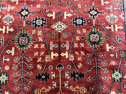 Indo Persian Heriz Serapi Rug 6x8, Rust Red and Navy Blue, Allover Pattern - Jewel RugsShopify CollectiveHUNTEDFOX - Indo Persian Heriz Serapi Rug 6x8, Rust Red and Navy Blue, Allover Pattern