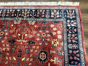 Indo Persian Heriz Serapi Rug 6x8, Rust Red and Navy Blue, Allover Pattern - Jewel RugsShopify CollectiveHUNTEDFOX - Indo Persian Heriz Serapi Rug 6x8, Rust Red and Navy Blue, Allover Pattern