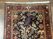 Indo Persian Runner Rug 2.7 x 13, Navy Blue and Red, Allover Floral, Wool, 13ft Runner - Jewel RugsShopify CollectiveHUNTEDFOX - Indo Persian Runner Rug 2.7 x 13, Navy Blue and Red, Allover Floral, Wool, 13ft Runner