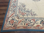 Ivory Needlepoint Rug 8x10, Wool Handmade Carpet - Jewel RugsShopify CollectiveHUNTEDFOX - Ivory Needlepoint Rug 8x10, Wool Handmade Carpet