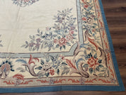 Ivory Needlepoint Rug 8x10, Wool Handmade Carpet - Jewel RugsShopify CollectiveHUNTEDFOX - Ivory Needlepoint Rug 8x10, Wool Handmade Carpet