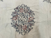 Ivory Needlepoint Rug 8x10, Wool Handmade Carpet - Jewel RugsShopify CollectiveHUNTEDFOX - Ivory Needlepoint Rug 8x10, Wool Handmade Carpet