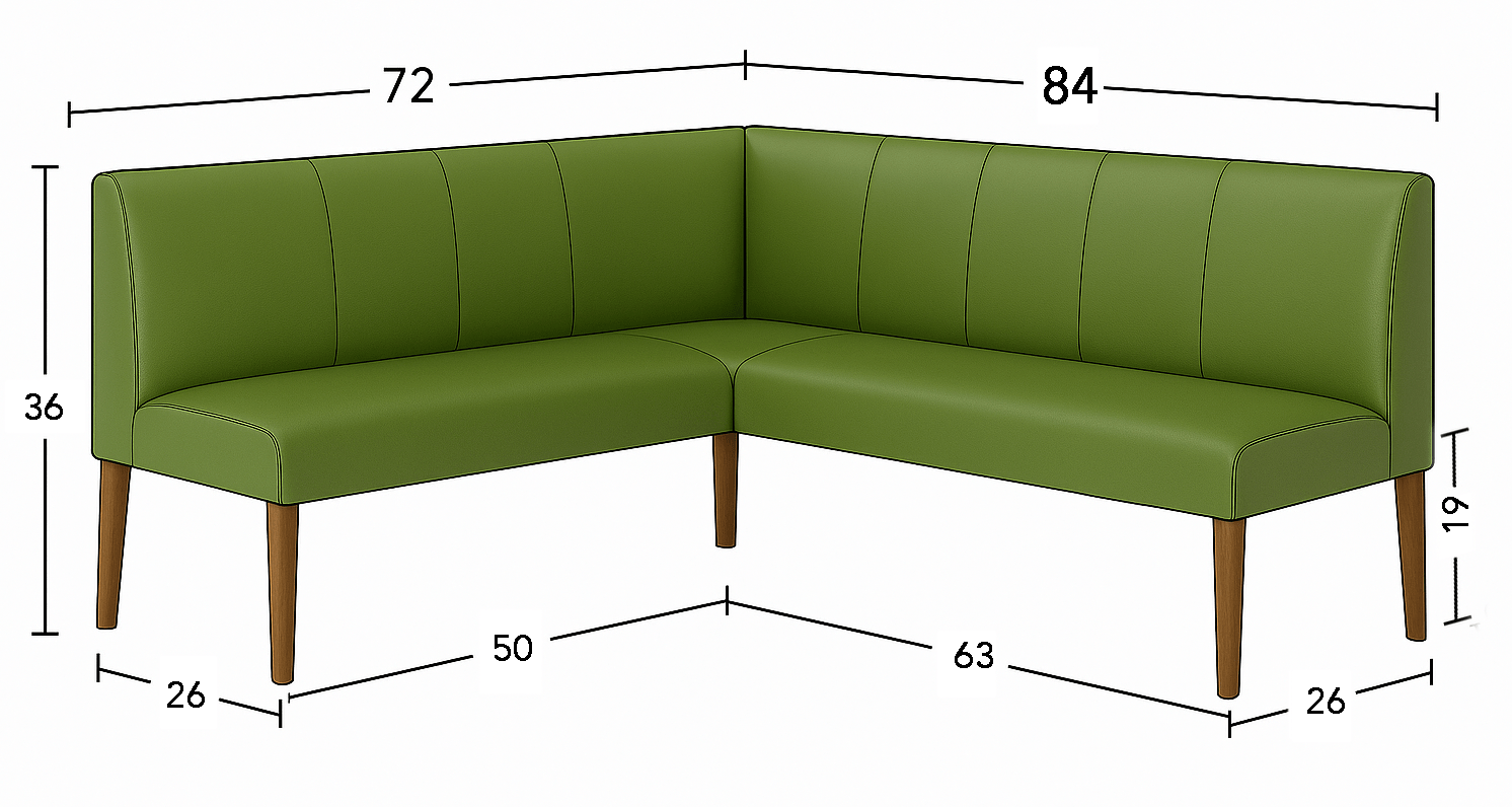 JO| CUSTOM Olive Green Vegan Leather Corner Bench Seat - H|F AtelierShopify CollectiveHUNTEDFOX - JO| CUSTOM Olive Green Vegan Leather Corner Bench Seat