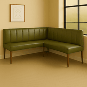 JO| CUSTOM Olive Green Vegan Leather Corner Bench Seat - H|F AtelierShopify CollectiveHUNTEDFOX - JO| CUSTOM Olive Green Vegan Leather Corner Bench Seat