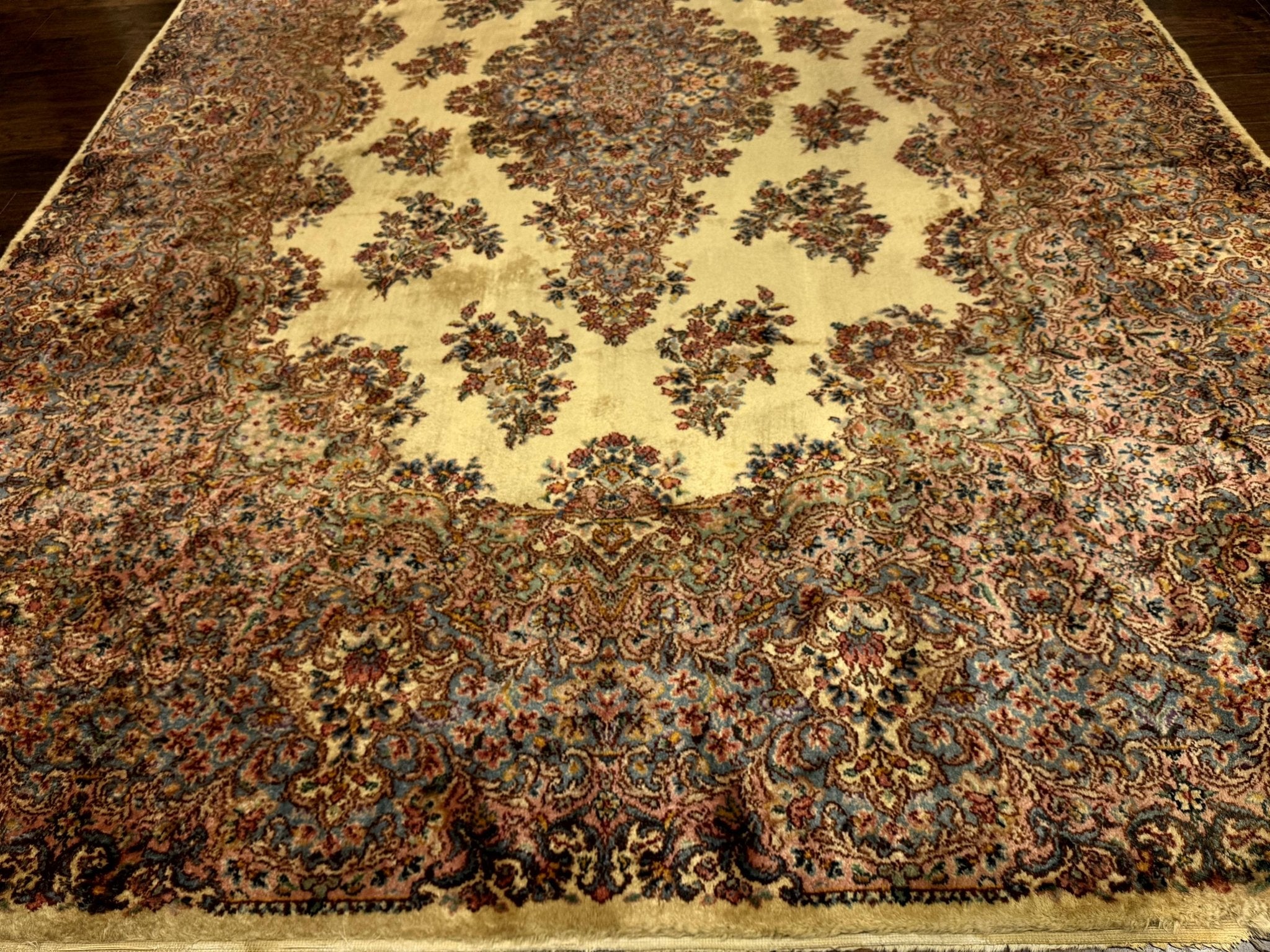 Karastan Kirman Rug 781, Antique Karastan Oriental Carpet 8.8 x 12, Wool Area Rug, Original Collection 700 Series, Rare Discontinued - Jewel RugsShopify CollectiveHUNTEDFOX - Karastan Kirman Rug 781, Antique Karastan Oriental Carpet 8.8 x 12, Wool Area Rug, Original Collection 700 Series, Rare Discontinued