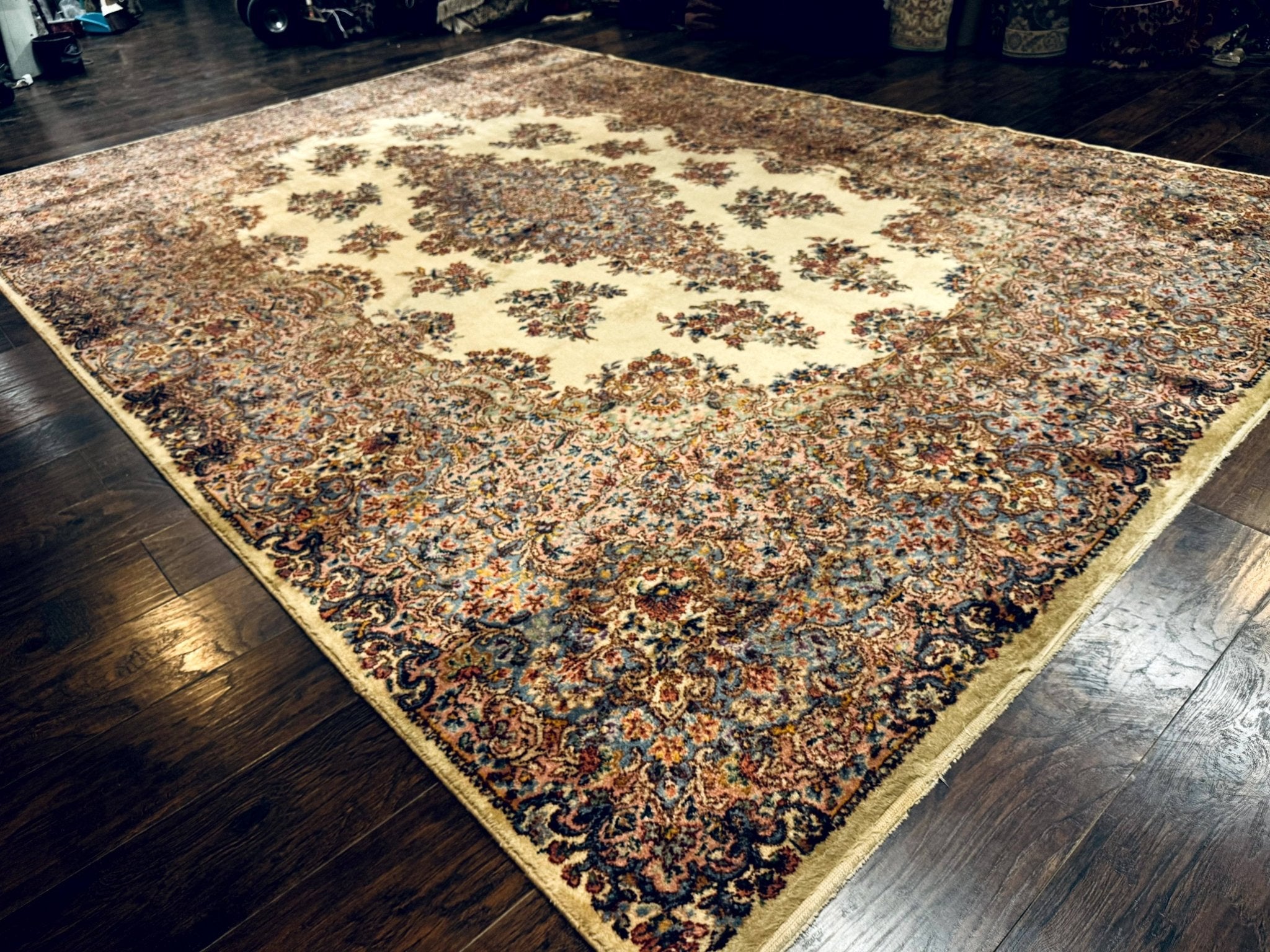 Karastan Kirman Rug 781, Antique Karastan Oriental Carpet 8.8 x 12, Wool Area Rug, Original Collection 700 Series, Rare Discontinued - Jewel RugsShopify CollectiveHUNTEDFOX - Karastan Kirman Rug 781, Antique Karastan Oriental Carpet 8.8 x 12, Wool Area Rug, Original Collection 700 Series, Rare Discontinued