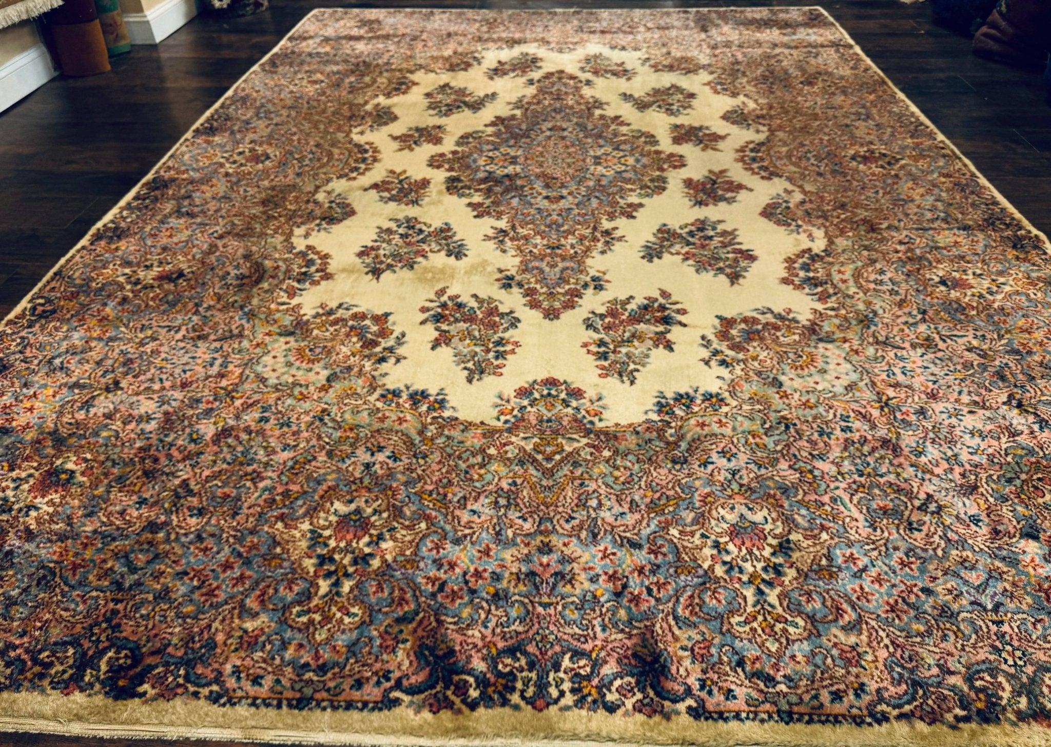 Karastan Kirman Rug 781, Antique Karastan Oriental Carpet 8.8 x 12, Wool Area Rug, Original Collection 700 Series, Rare Discontinued - Jewel RugsShopify CollectiveHUNTEDFOX - Karastan Kirman Rug 781, Antique Karastan Oriental Carpet 8.8 x 12, Wool Area Rug, Original Collection 700 Series, Rare Discontinued