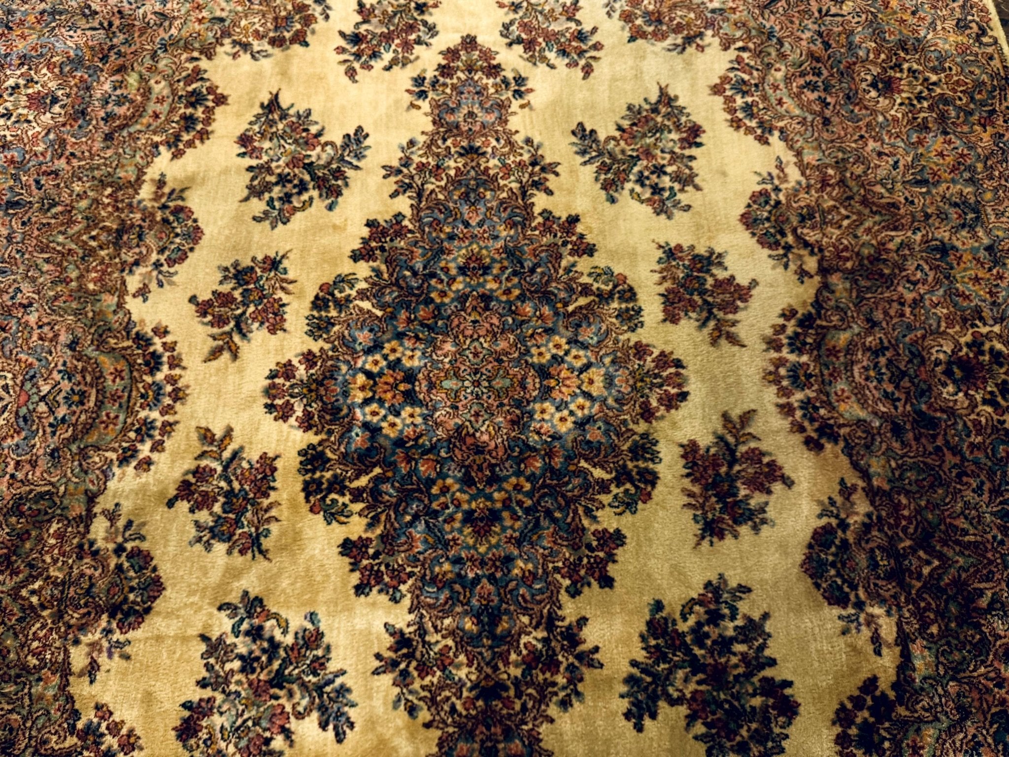 Karastan Kirman Rug 781, Antique Karastan Oriental Carpet 8.8 x 12, Wool Area Rug, Original Collection 700 Series, Rare Discontinued - Jewel RugsShopify CollectiveHUNTEDFOX - Karastan Kirman Rug 781, Antique Karastan Oriental Carpet 8.8 x 12, Wool Area Rug, Original Collection 700 Series, Rare Discontinued