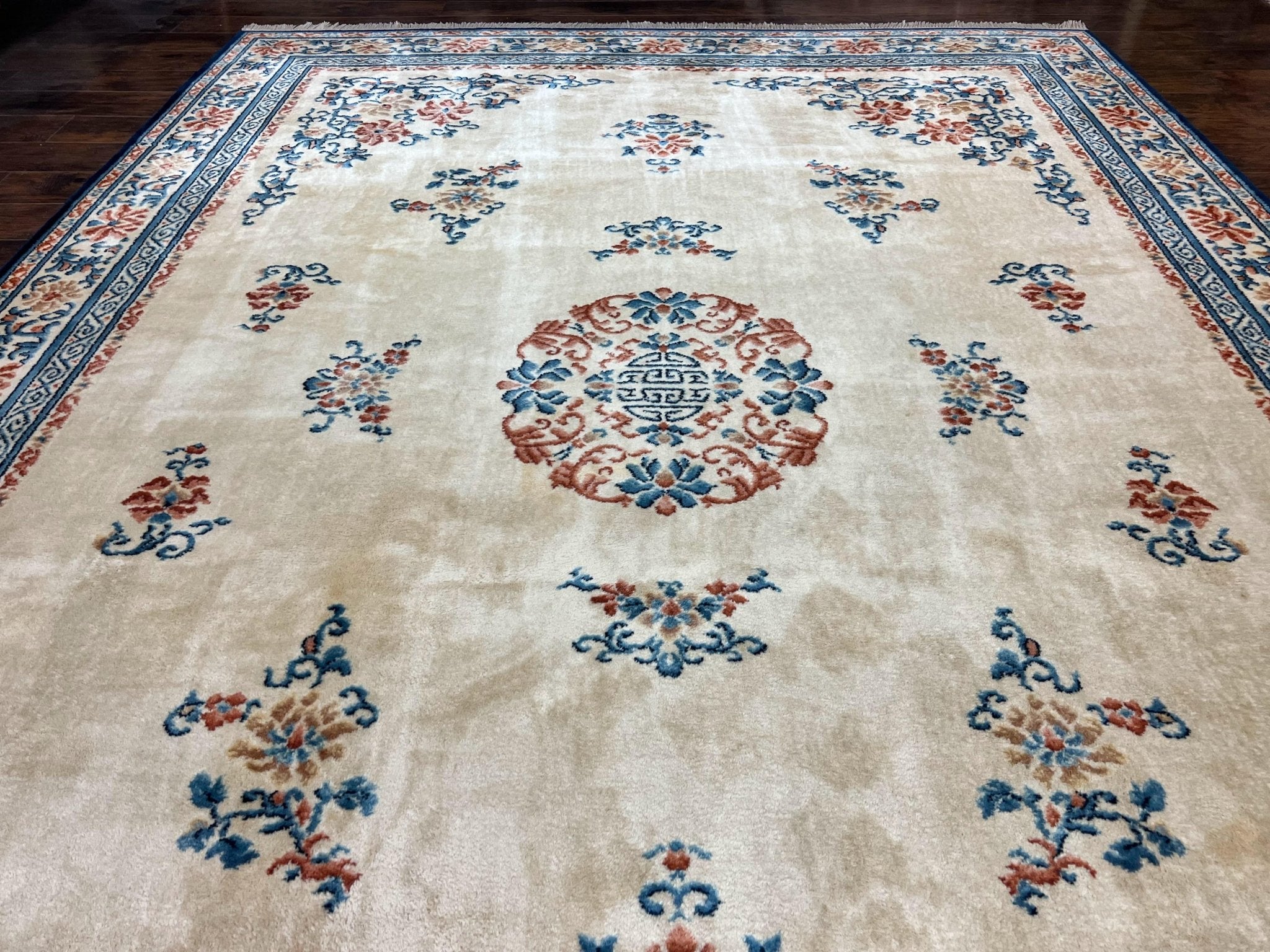 Karastan Rug 10x14 Chinese 718, Vintage Original 700 Series Wool Pile Karastan Carpet, Asian Oriental Rug, Rare - Jewel RugsShopify CollectiveHUNTEDFOX - Karastan Rug 10x14 Chinese 718, Vintage Original 700 Series Wool Pile Karastan Carpet, Asian Oriental Rug, Rare