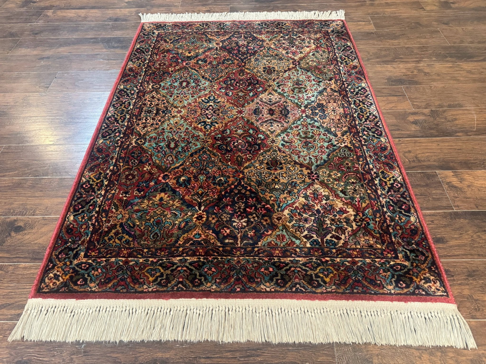 Karastan Rug 4x6, Multicolor Panel Kirman 717, Wool Original 700 Series Vintage - Jewel RugsShopify CollectiveHUNTEDFOX - Karastan Rug 4x6, Multicolor Panel Kirman 717, Wool Original 700 Series Vintage