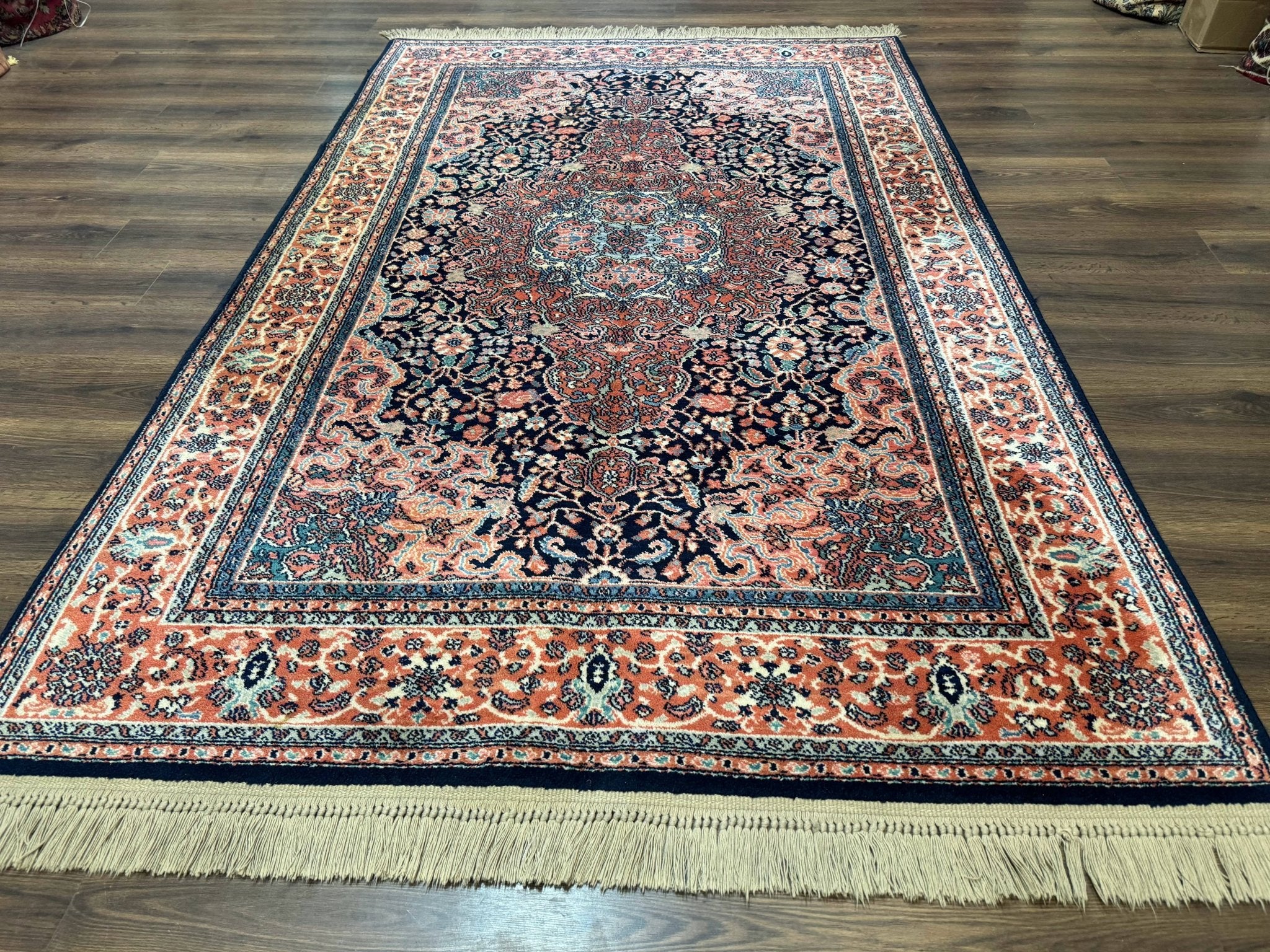 Karastan Rug 5.9 x 9, Kashan Medallion 741, Original Collection 700 Series, Discontinued, Wool Pile - Jewel RugsShopify CollectiveHUNTEDFOX - Karastan Rug 5.9 x 9, Kashan Medallion 741, Original Collection 700 Series, Discontinued, Wool Pile