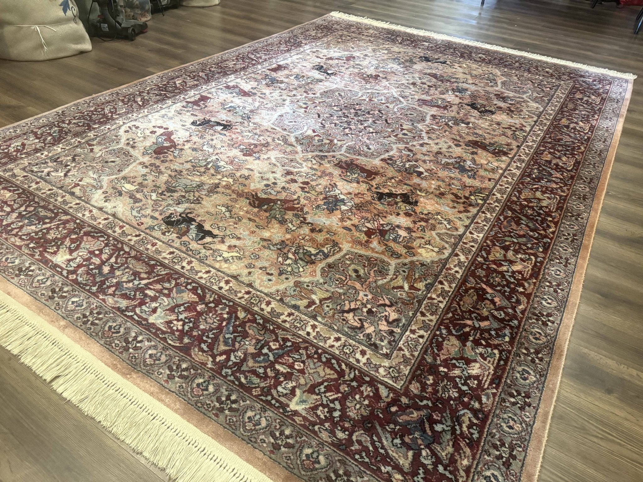 Karastan Rug 8.8 x 12 Persian Hunting Rug 723, Wool Area Rug - Jewel RugsShopify CollectiveHUNTEDFOX - Karastan Rug 8.8 x 12 Persian Hunting Rug 723, Wool Area Rug