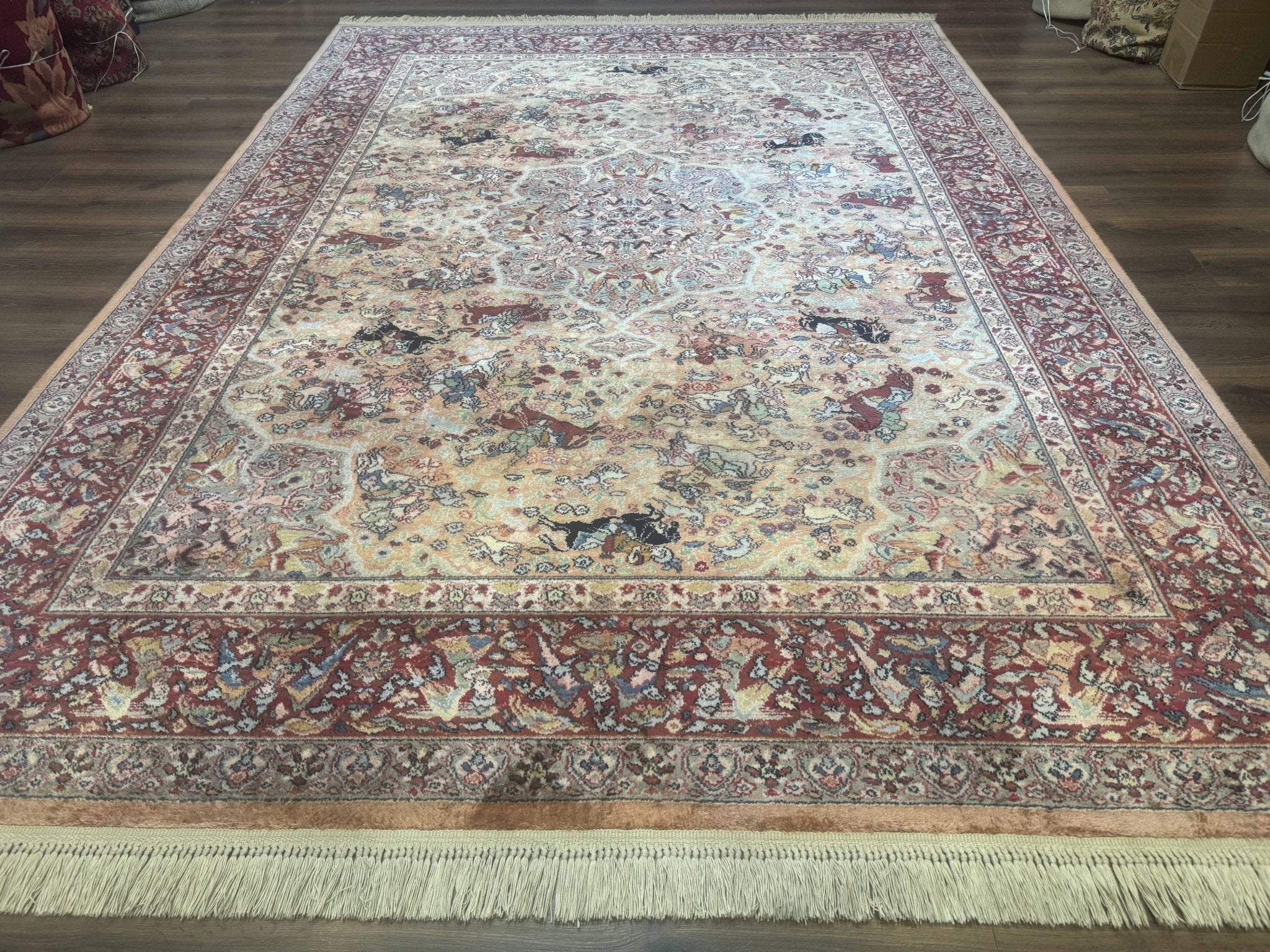 Karastan Rug 8.8 x 12 Persian Hunting Rug 723, Wool Area Rug - Jewel RugsShopify CollectiveHUNTEDFOX - Karastan Rug 8.8 x 12 Persian Hunting Rug 723, Wool Area Rug