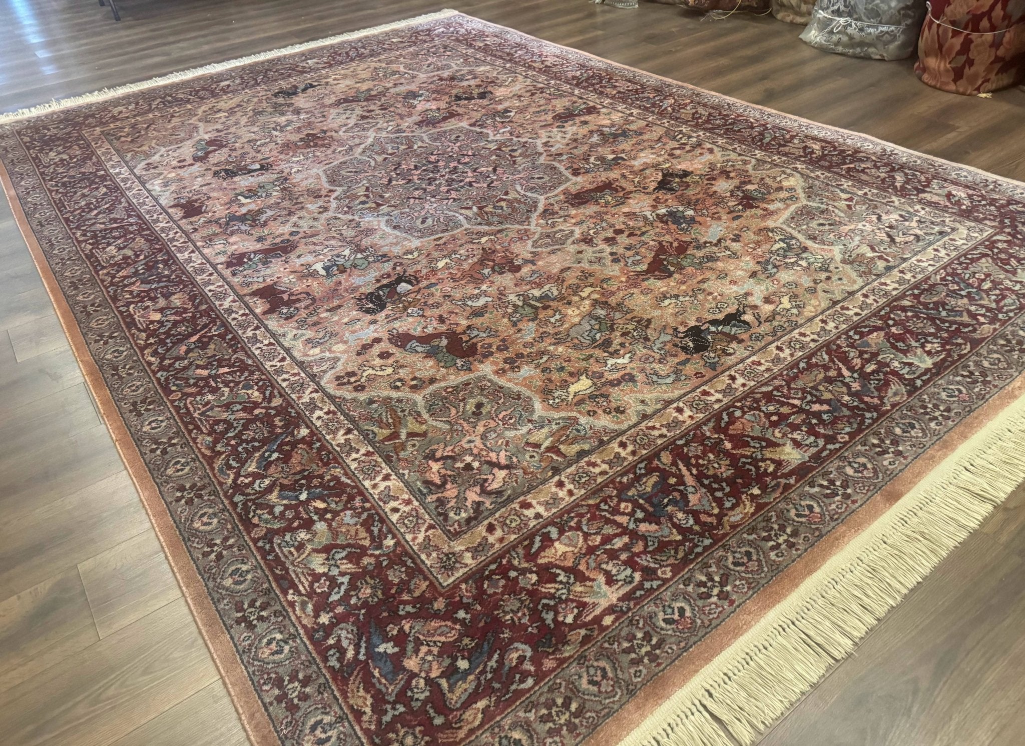 Karastan Rug 8.8 x 12 Persian Hunting Rug 723, Wool Area Rug - Jewel RugsShopify CollectiveHUNTEDFOX - Karastan Rug 8.8 x 12 Persian Hunting Rug 723, Wool Area Rug