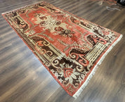 Khotan Rug 5x9, Terracotta and Brown, Floral, Chinese Wool Carpet, Antique Rug - Jewel RugsShopify CollectiveHUNTEDFOX - Khotan Rug 5x9, Terracotta and Brown, Floral, Chinese Wool Carpet, Antique Rug