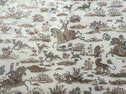 Large Turkish Silk Rug 8x10, Ivory, Hunting Design, Bamboo Silk, New - Jewel RugsShopify CollectiveHUNTEDFOX - Large Turkish Silk Rug 8x10, Ivory, Hunting Design, Bamboo Silk, New