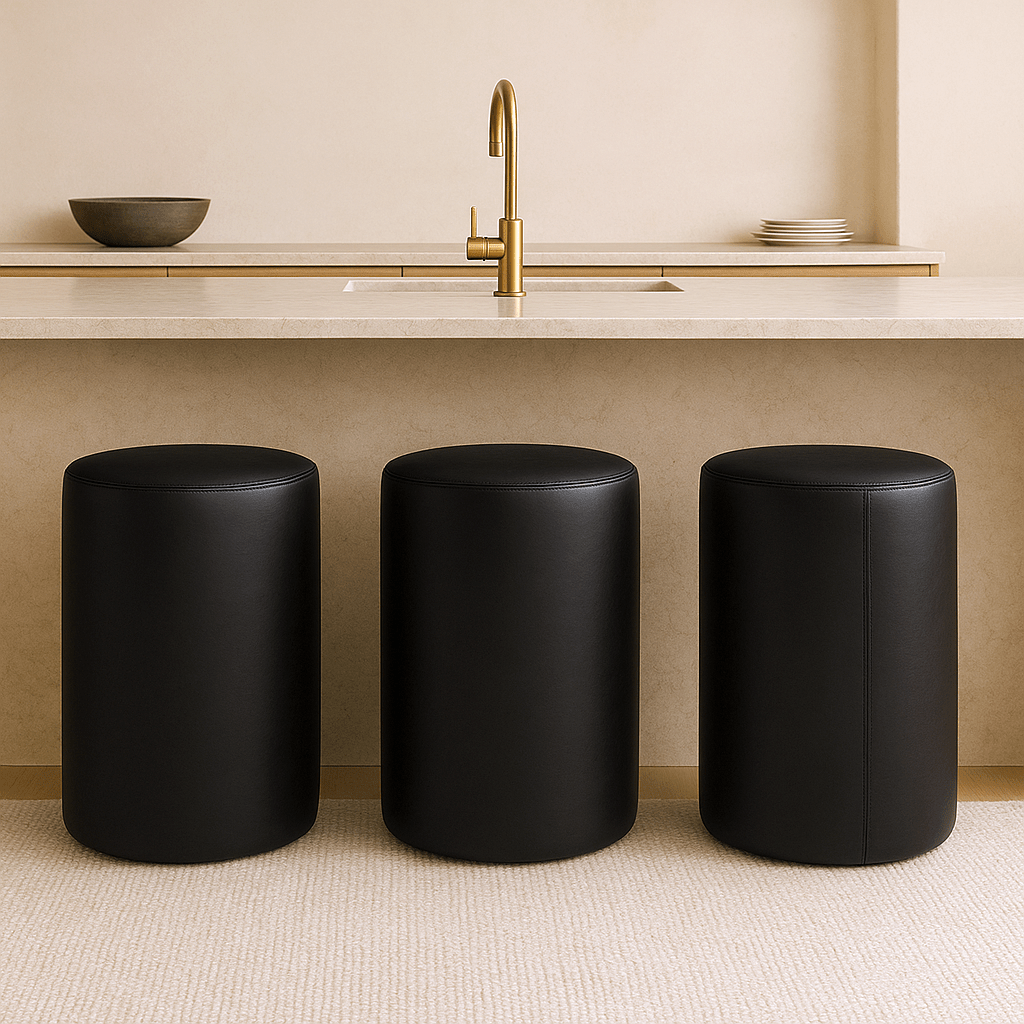 Leather Stool | Round Leather Bar Stool – Modern Counter Height Seating - H|F AtelierShopify CollectiveHUNTEDFOX - Leather Stool | Round Leather Bar Stool – Modern Counter Height Seating