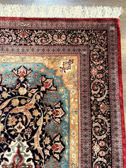 Magnificent Persian Qum Silk Rug 3x5, Exceptionally Fine 780 KPSI, Signed, Rare - Jewel RugsShopify CollectiveHUNTEDFOX - Magnificent Persian Qum Silk Rug 3x5, Exceptionally Fine 780 KPSI, Signed, Rare
