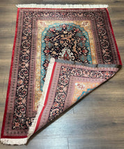 Magnificent Persian Qum Silk Rug 3x5, Exceptionally Fine 780 KPSI, Signed, Rare - Jewel RugsShopify CollectiveHUNTEDFOX - Magnificent Persian Qum Silk Rug 3x5, Exceptionally Fine 780 KPSI, Signed, Rare