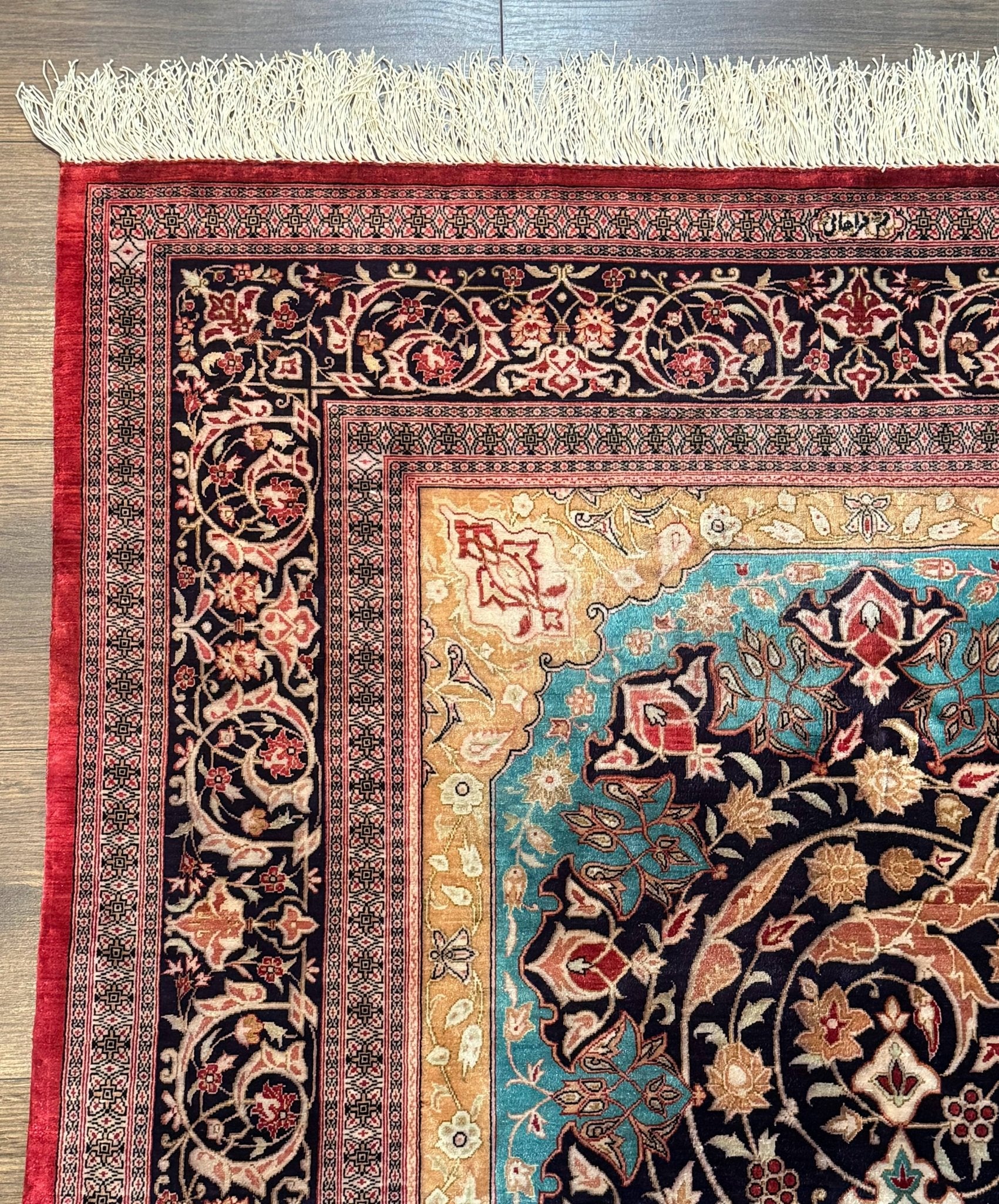 Magnificent Persian Qum Silk Rug 3x5, Exceptionally Fine 780 KPSI, Signed, Rare - Jewel RugsShopify CollectiveHUNTEDFOX - Magnificent Persian Qum Silk Rug 3x5, Exceptionally Fine 780 KPSI, Signed, Rare