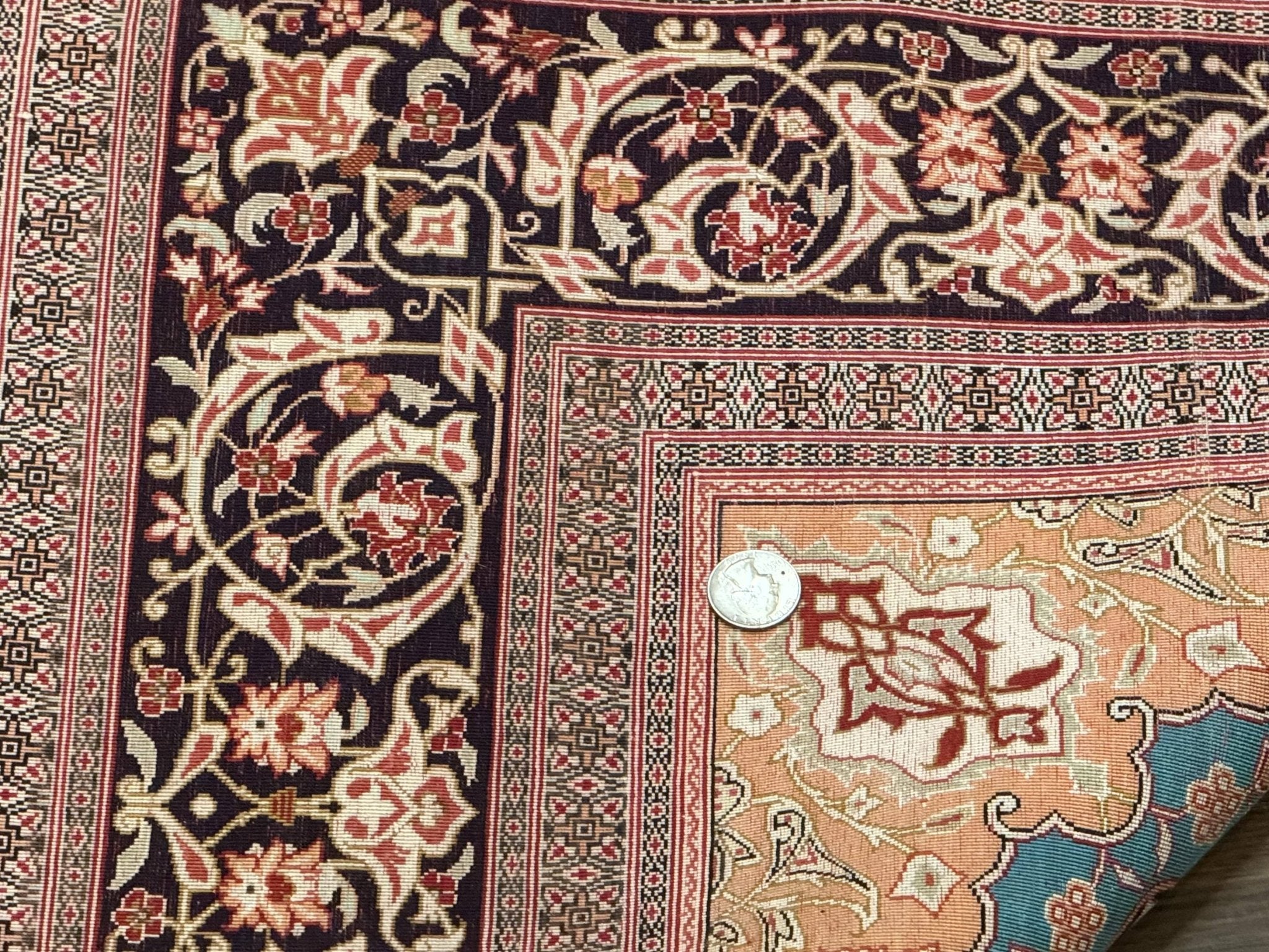 Magnificent Persian Qum Silk Rug 3x5, Exceptionally Fine 780 KPSI, Signed, Rare - Jewel RugsShopify CollectiveHUNTEDFOX - Magnificent Persian Qum Silk Rug 3x5, Exceptionally Fine 780 KPSI, Signed, Rare