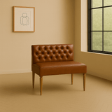 MG Tufted Leather Dining Bench