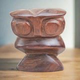 Mid Century Iconic Wooden Carved Owl Statue