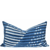 Blue Shibori Diamond Throw Pillow - Elegant Geometric Design